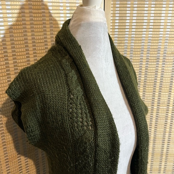 Vintage 1990s Y2K Fenn Wright Manson Dark Green Duster Length Cardigan Small - Picture 2 of 16